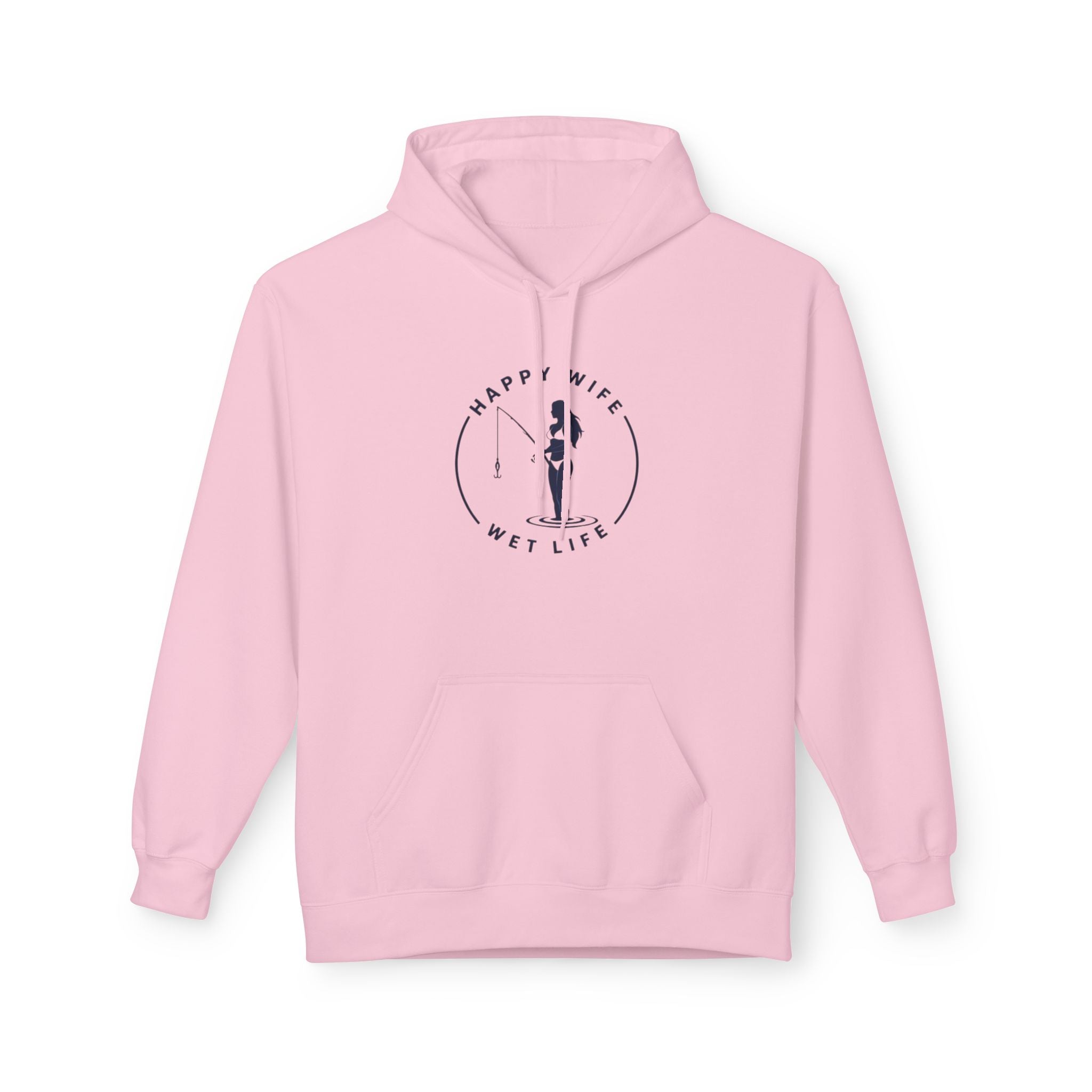 Happy Wife Wet Life Hoodie — Funny Fishing Couple Pullover