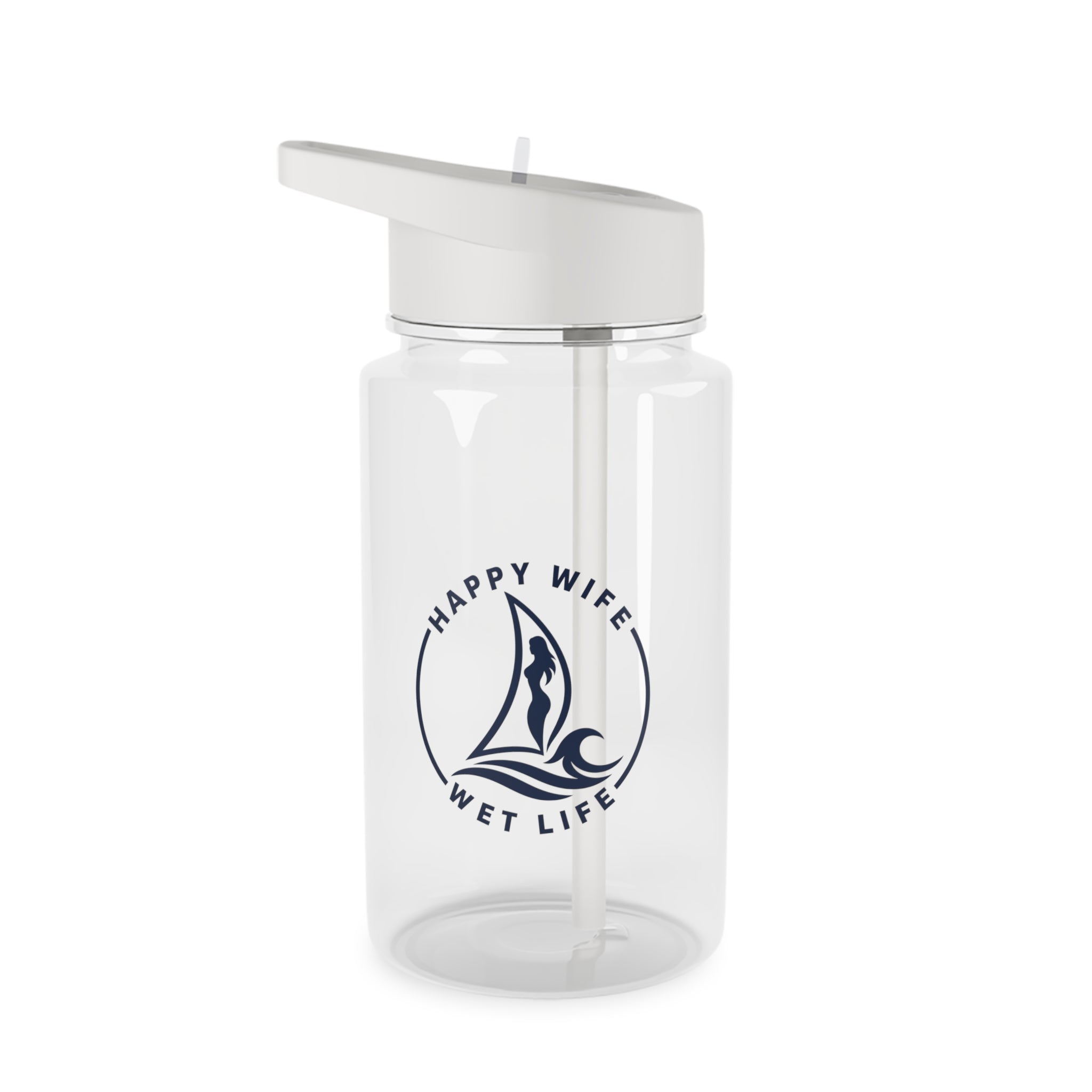 Tritan Water Bottle — "Happy Wife Wet Life" Surf Logo Sports Bottle
