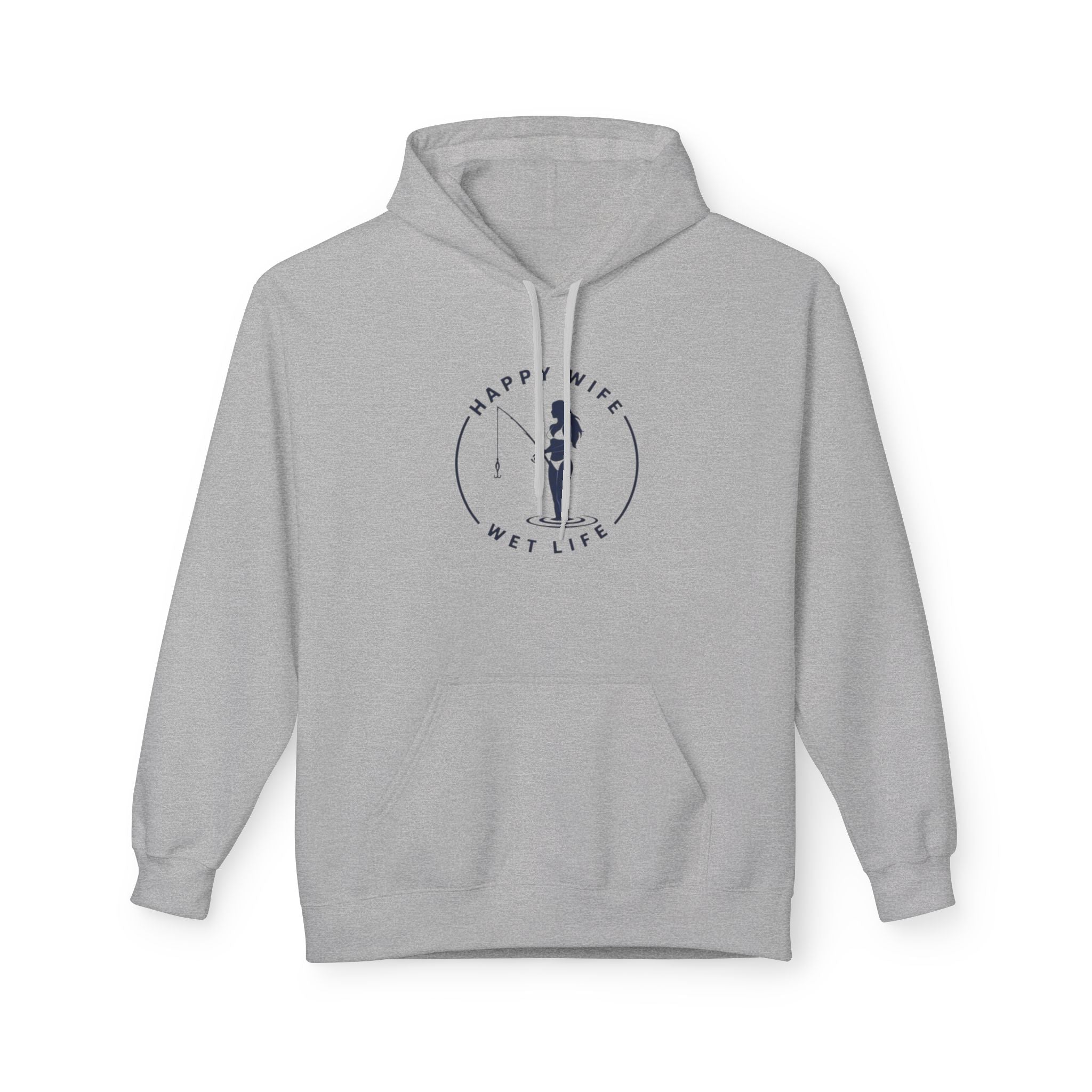 Happy Wife Wet Life Hoodie — Funny Fishing Couple Pullover