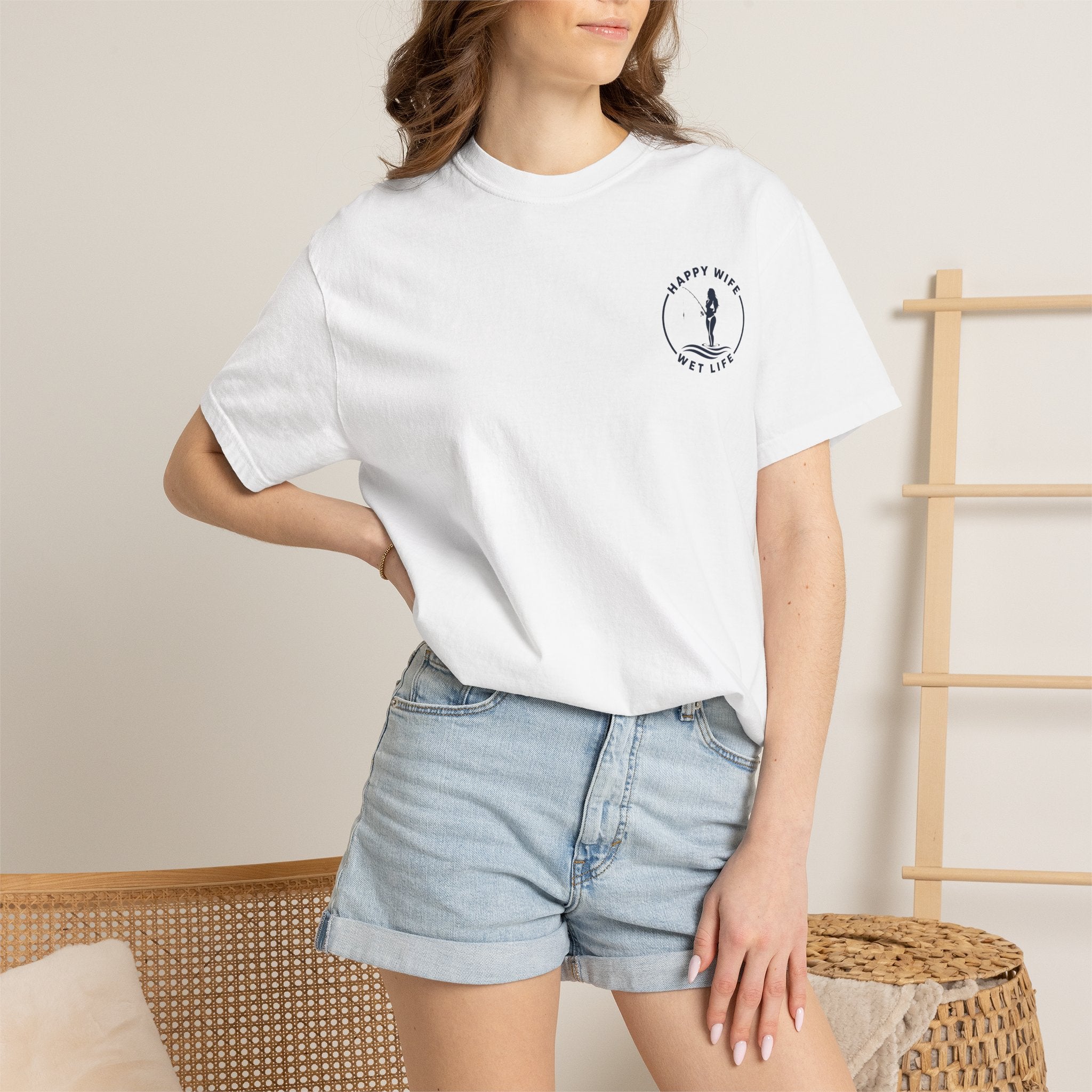 Women Fishing Graphic T-Shirt — "Rhythm of the Cast" Garment-Dyed Tee