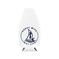 Zip-Up Bottle Cooler Sleeve — "Happy Wife, Wet Life" Beach Can Cooler
