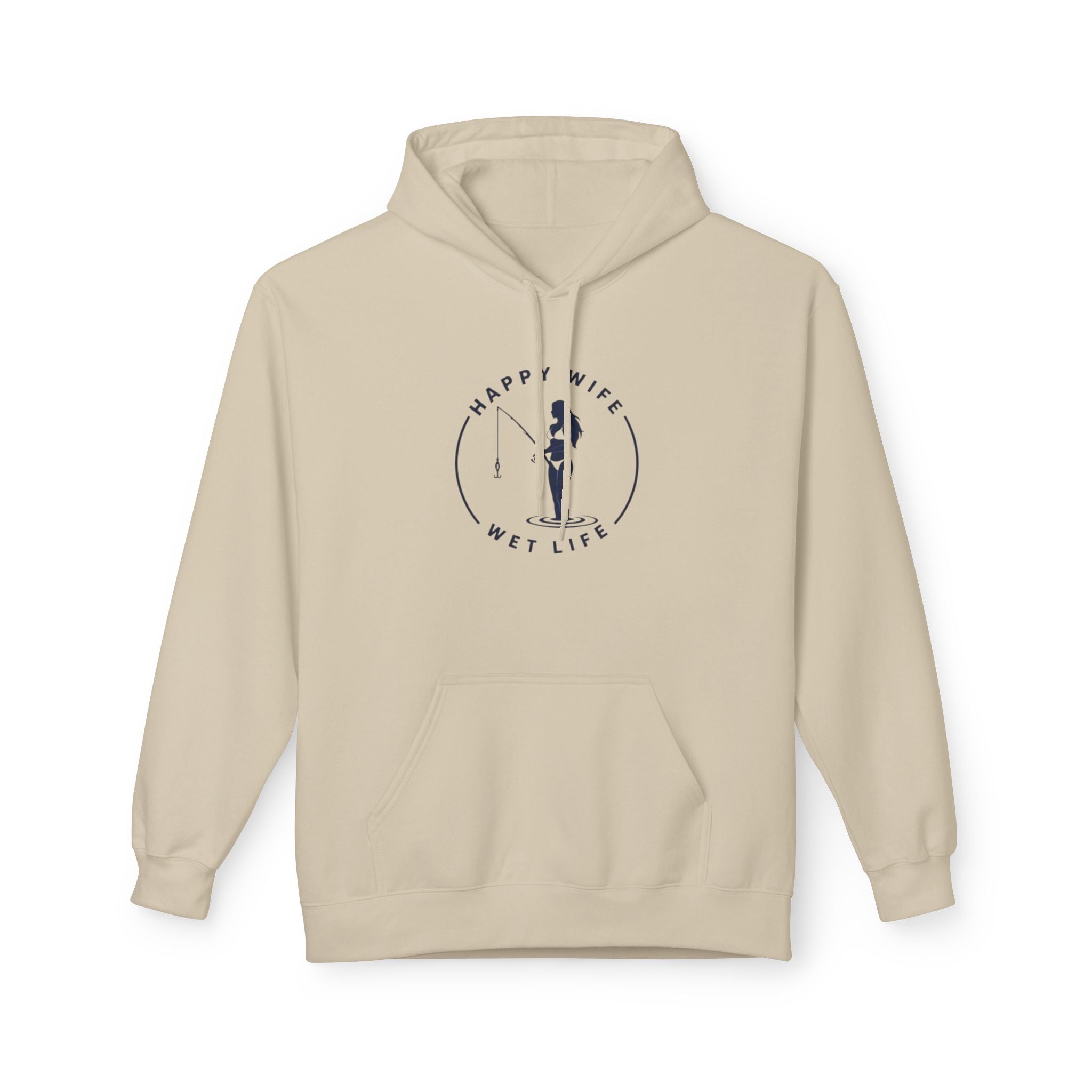 Happy Wife Wet Life Hoodie — Funny Fishing Couple Pullover