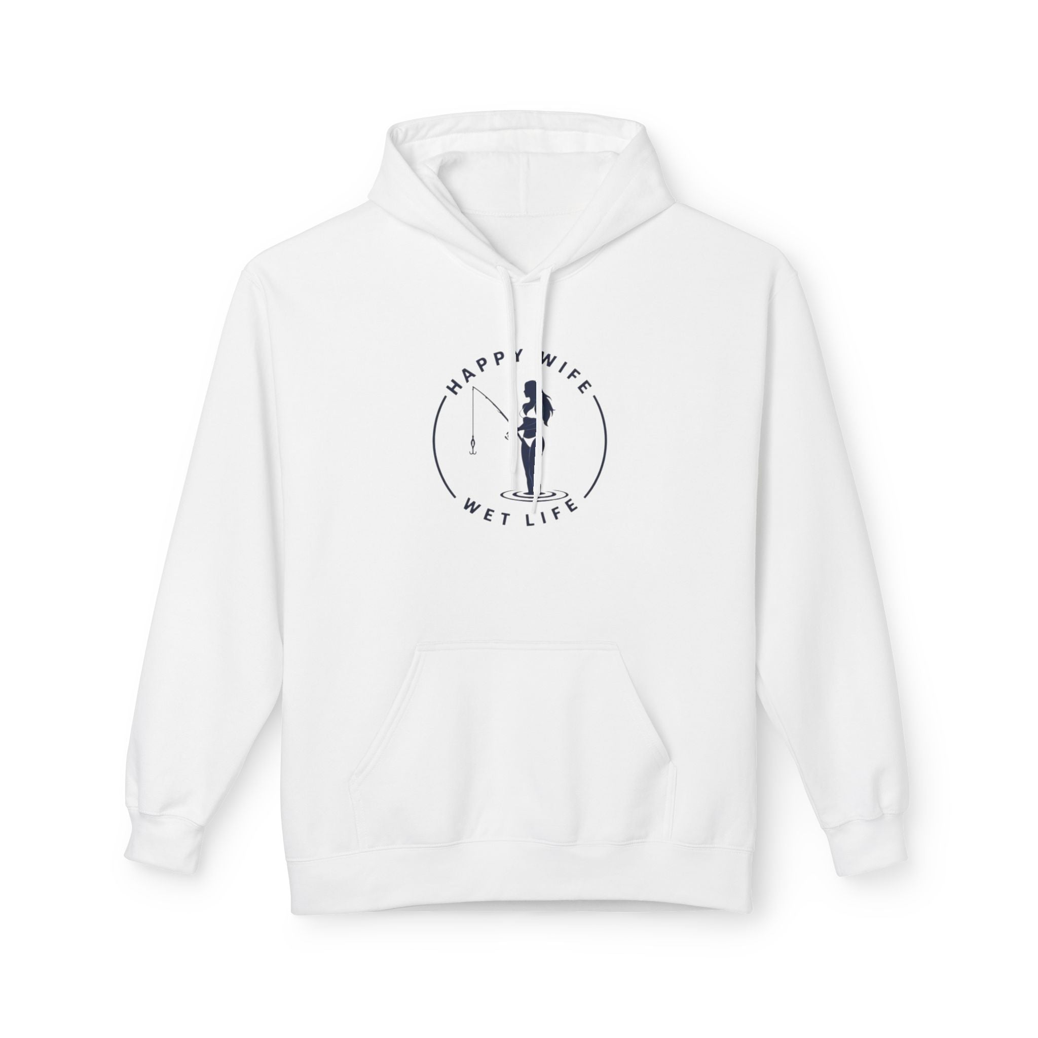 Happy Wife Wet Life Hoodie — Funny Fishing Couple Pullover