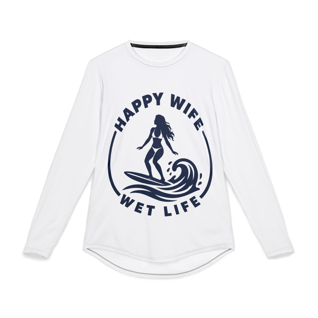 Men's UV Protection Long Sleeve Shirt — "Happy Wife Wet Life" Coastal Sun Shirt