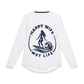 Men's UV Protection Long Sleeve Shirt — "Happy Wife Wet Life" Coastal Sun Shirt