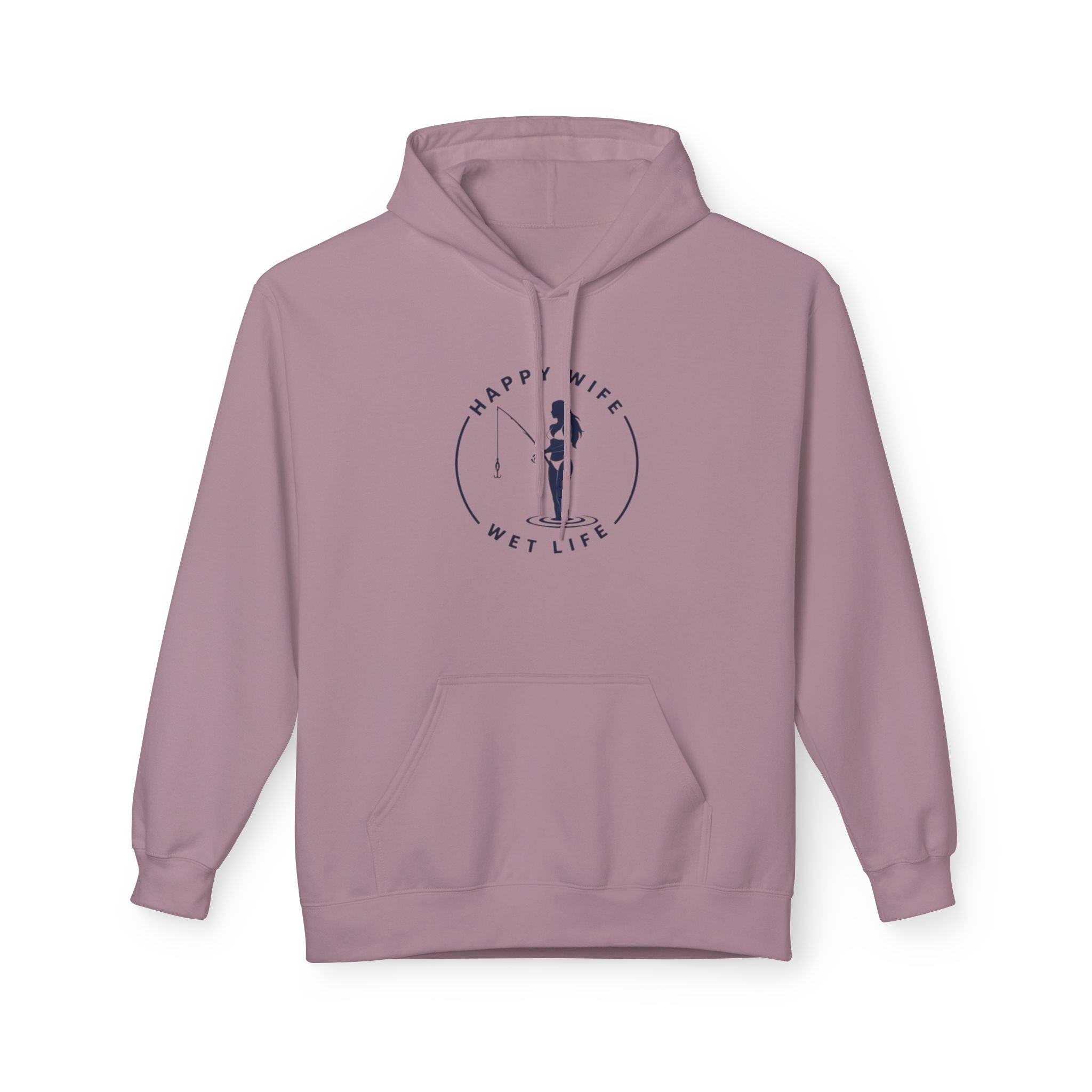 Happy Wife Wet Life Hoodie — Funny Fishing Couple Pullover