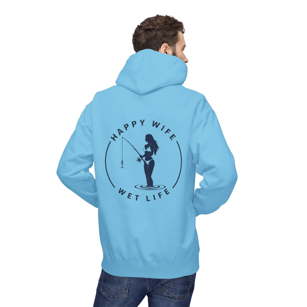 Happy Wife Wet Life Surf Hoodie — Minimal Surf Graphic Pullover