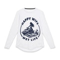 Men's UV Protection Long Sleeve Jet Ski Shirt — "Happy Wife Wet Life" Coastal Sun Jet Ski Shirt