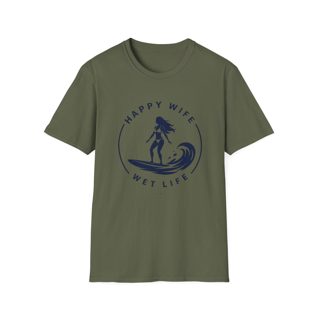 Unisex Happy Wife Wet Life Surf T-Shirt