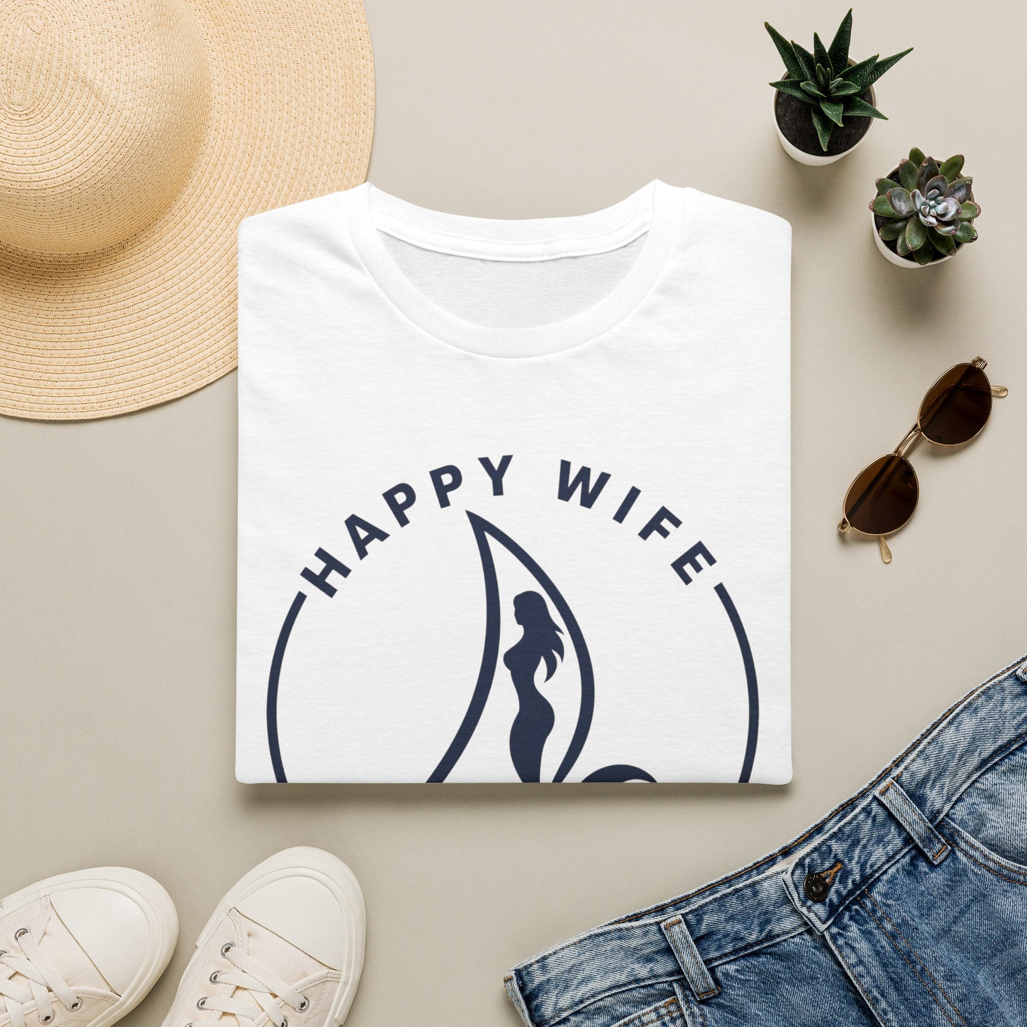 Unisex Happy Wife Wet Life T-Shirt — Brand Graphic Tee