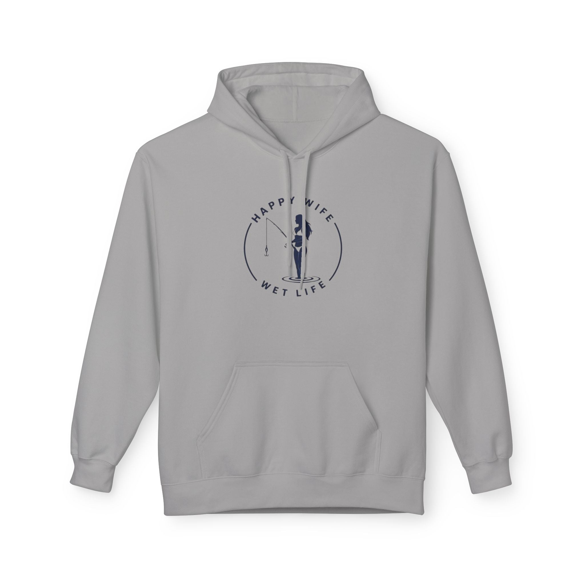 Happy Wife Wet Life Hoodie — Funny Fishing Couple Pullover
