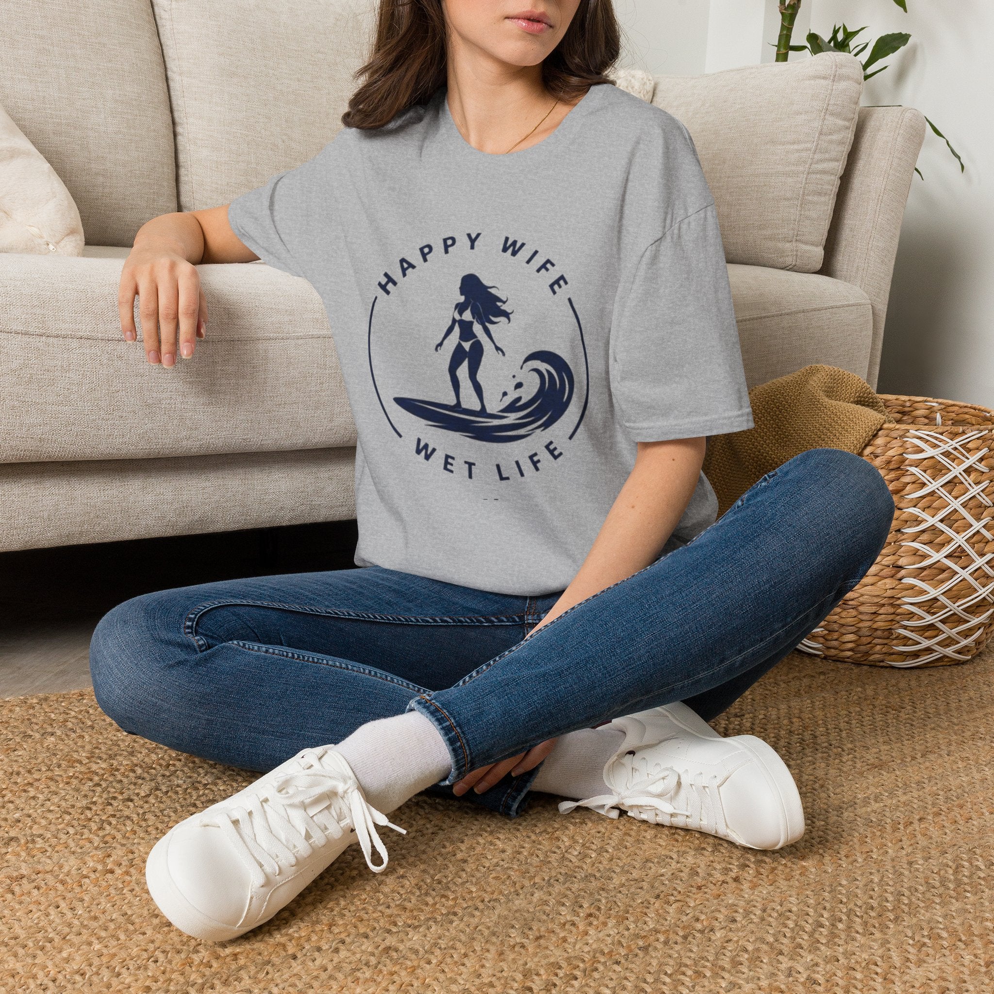 Unisex Happy Wife Wet Life Surf T-Shirt