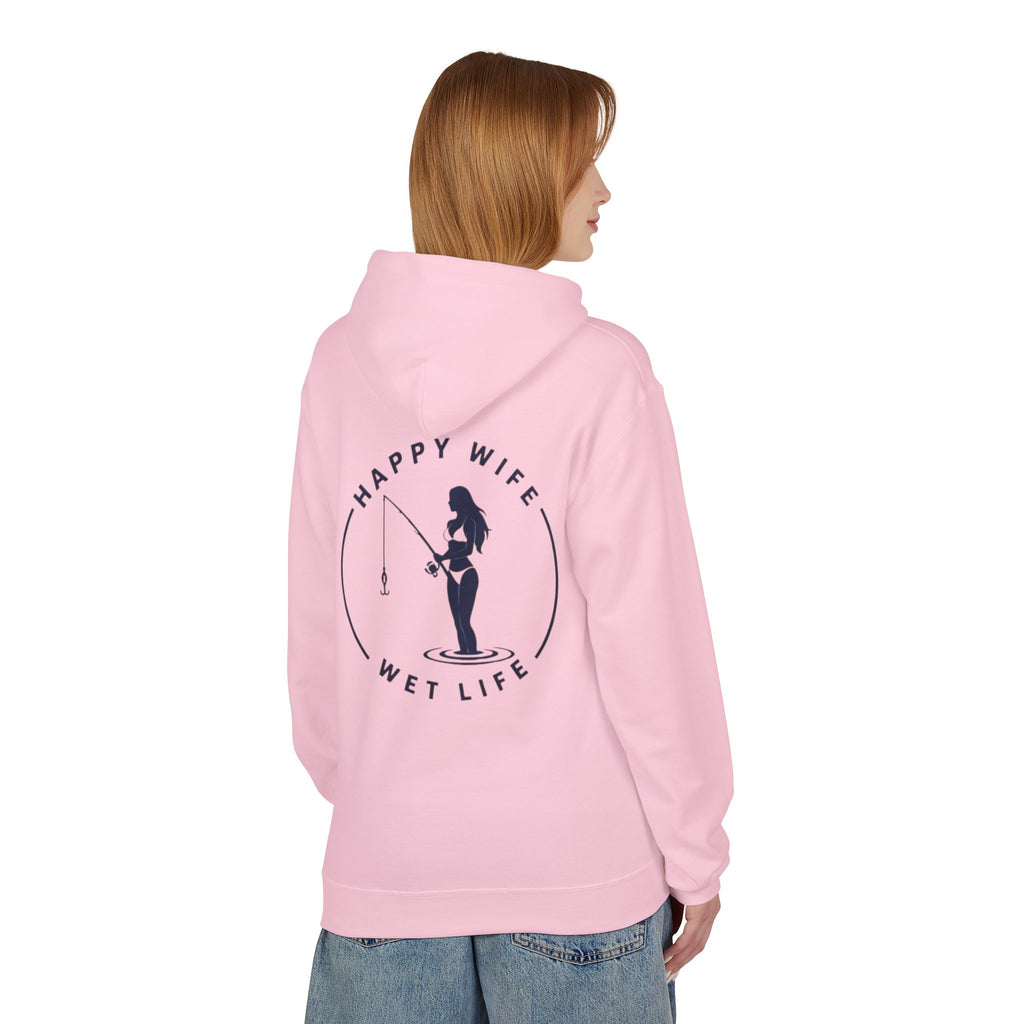 Happy Wife Wet Life Surf Hoodie — Minimal Surf Graphic Pullover