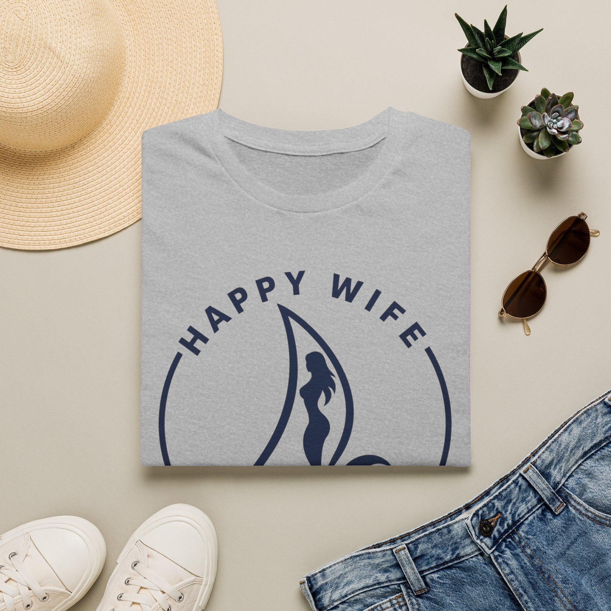 Unisex Happy Wife Wet Life T-Shirt — Brand Graphic Tee