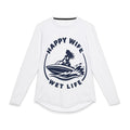 Men's UV Protection Long Sleeve Boating Shirt — "Happy Wife Wet Life" Coastal Sun Boating Shirt