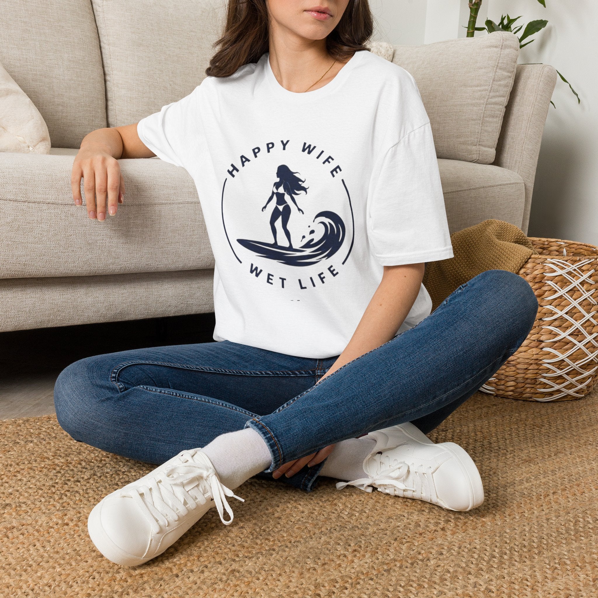 Unisex Happy Wife Wet Life Surf T-Shirt