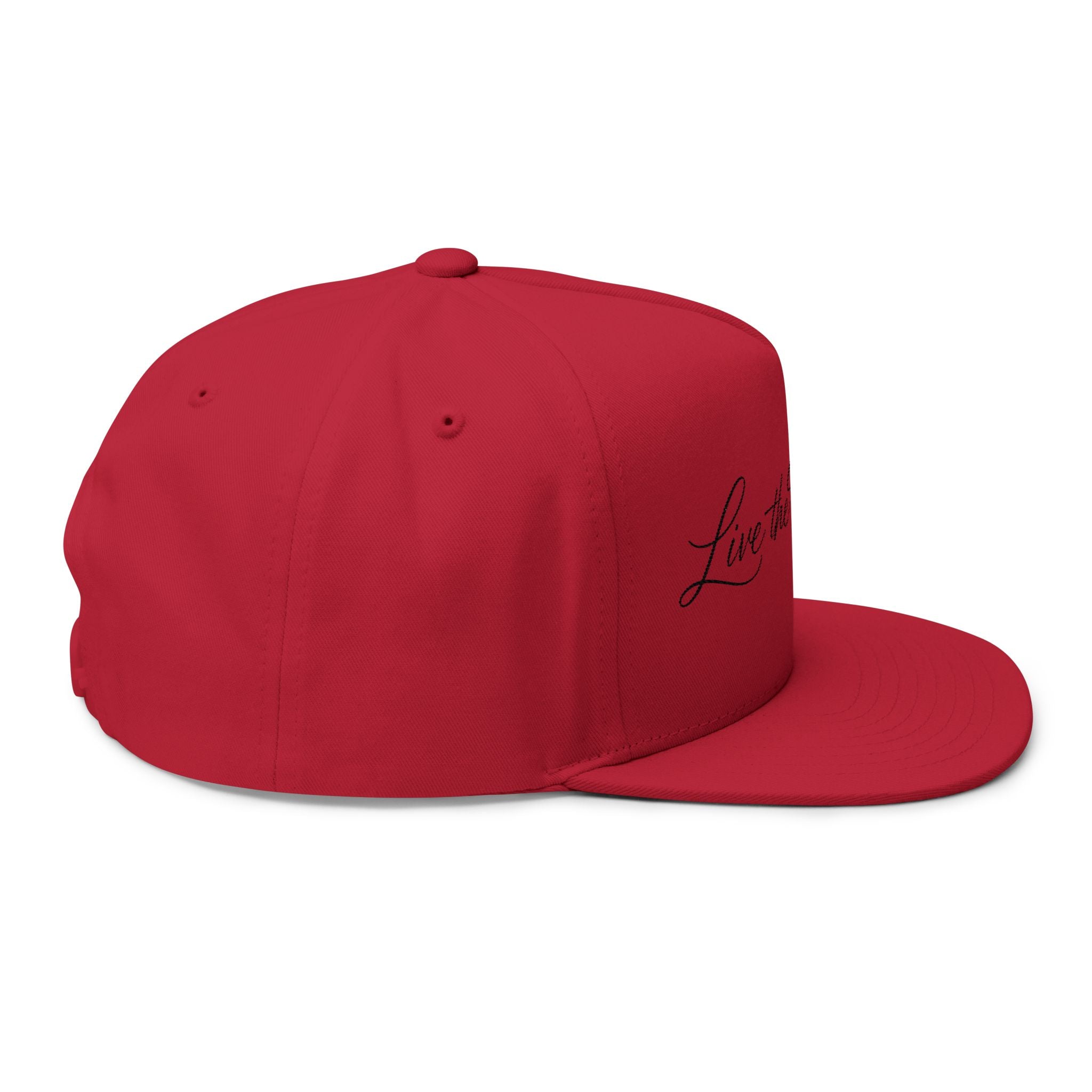 Flat Bill Cap — "Live the Wet Life" Embroidered Snapback (Fishing & Beach Lifestyle)