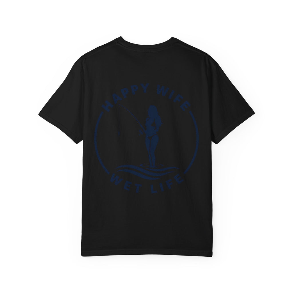 Women Fishing Graphic T-Shirt — "Rhythm of the Cast" Garment-Dyed Tee