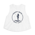 Happy Wife Wet Life Woman Fishing Crop Top — Fishing Summer Tank for Surfing Wives