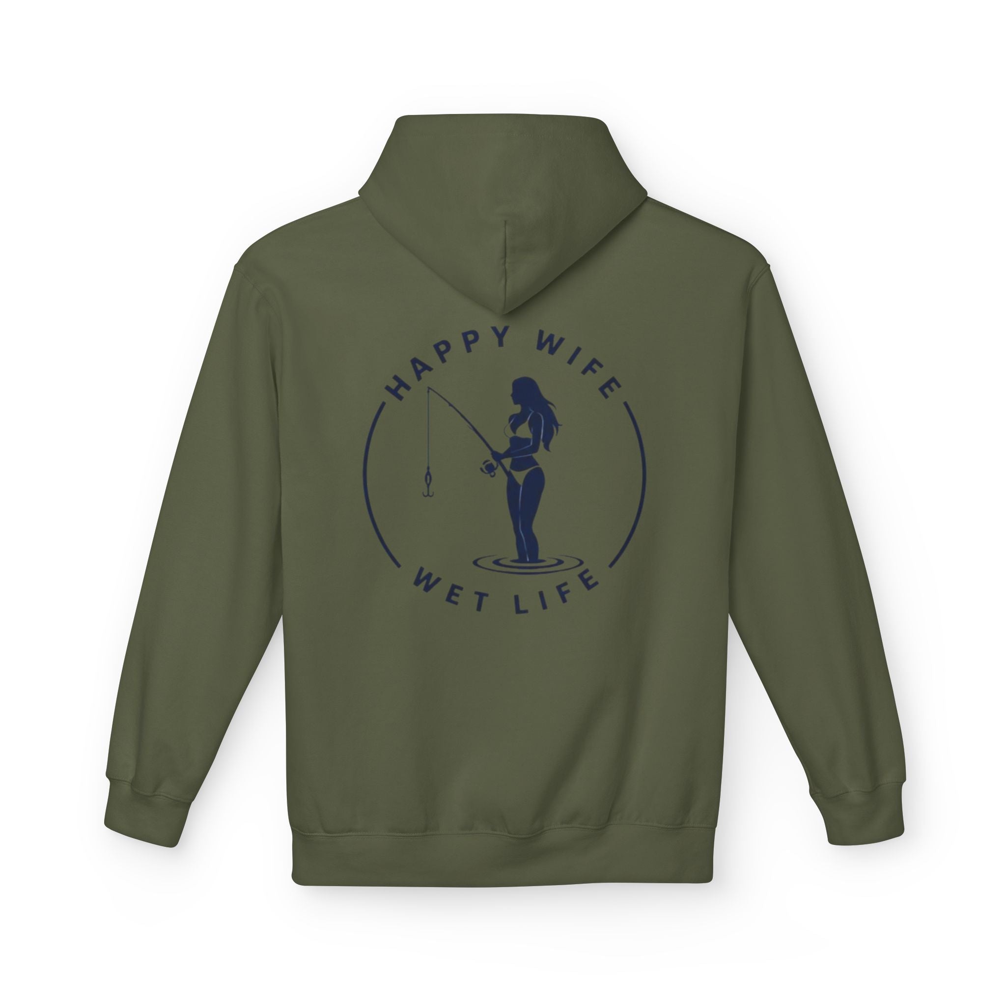 Happy Wife Wet Life Surf Hoodie — Minimal Surf Graphic Pullover