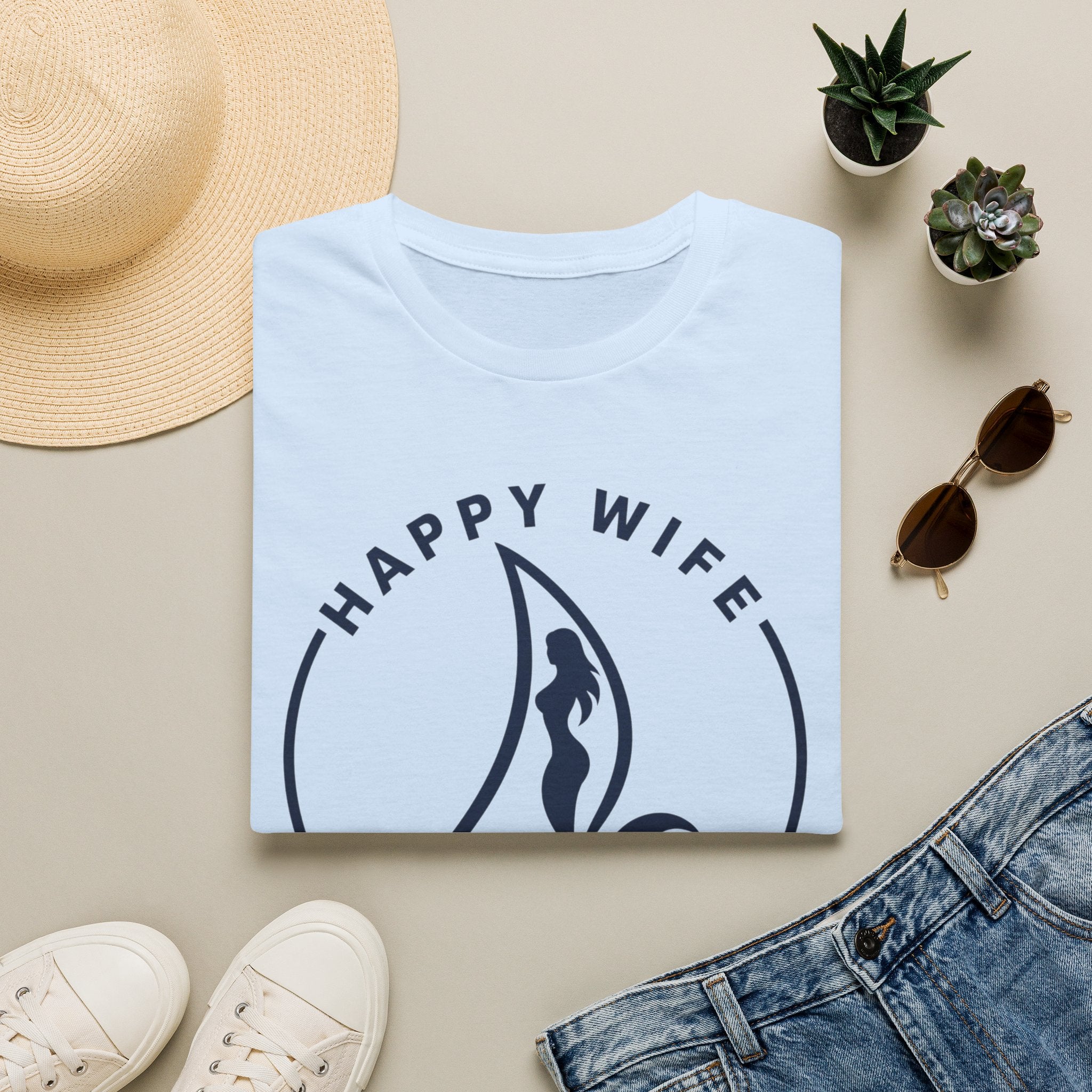 Unisex Happy Wife Wet Life T-Shirt — Brand Graphic Tee