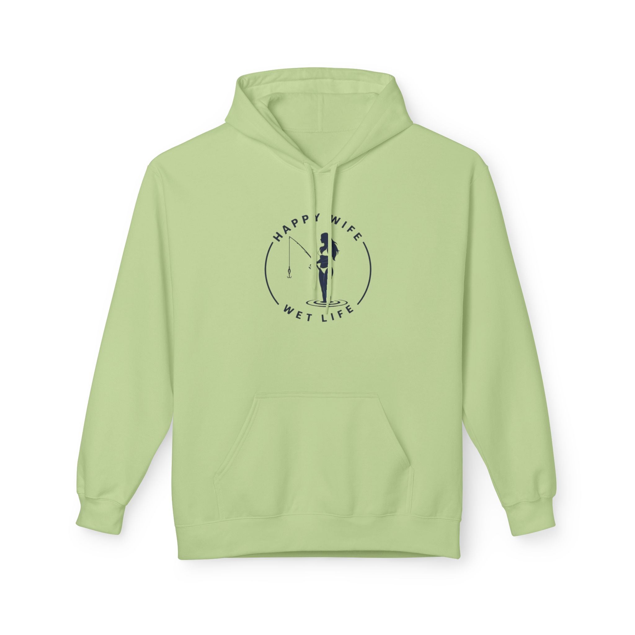 Happy Wife Wet Life Hoodie — Funny Fishing Couple Pullover