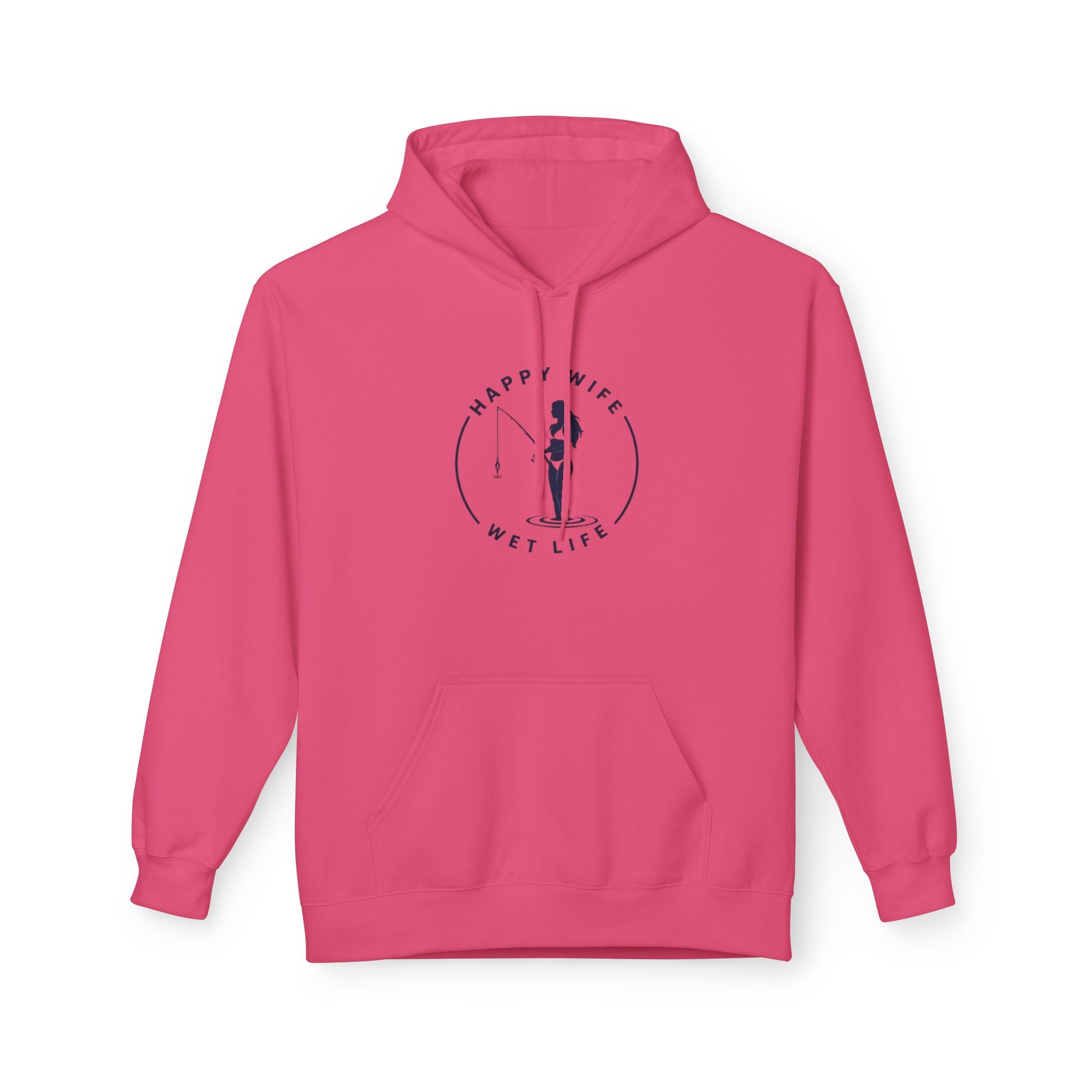 Happy Wife Wet Life Hoodie — Funny Fishing Couple Pullover