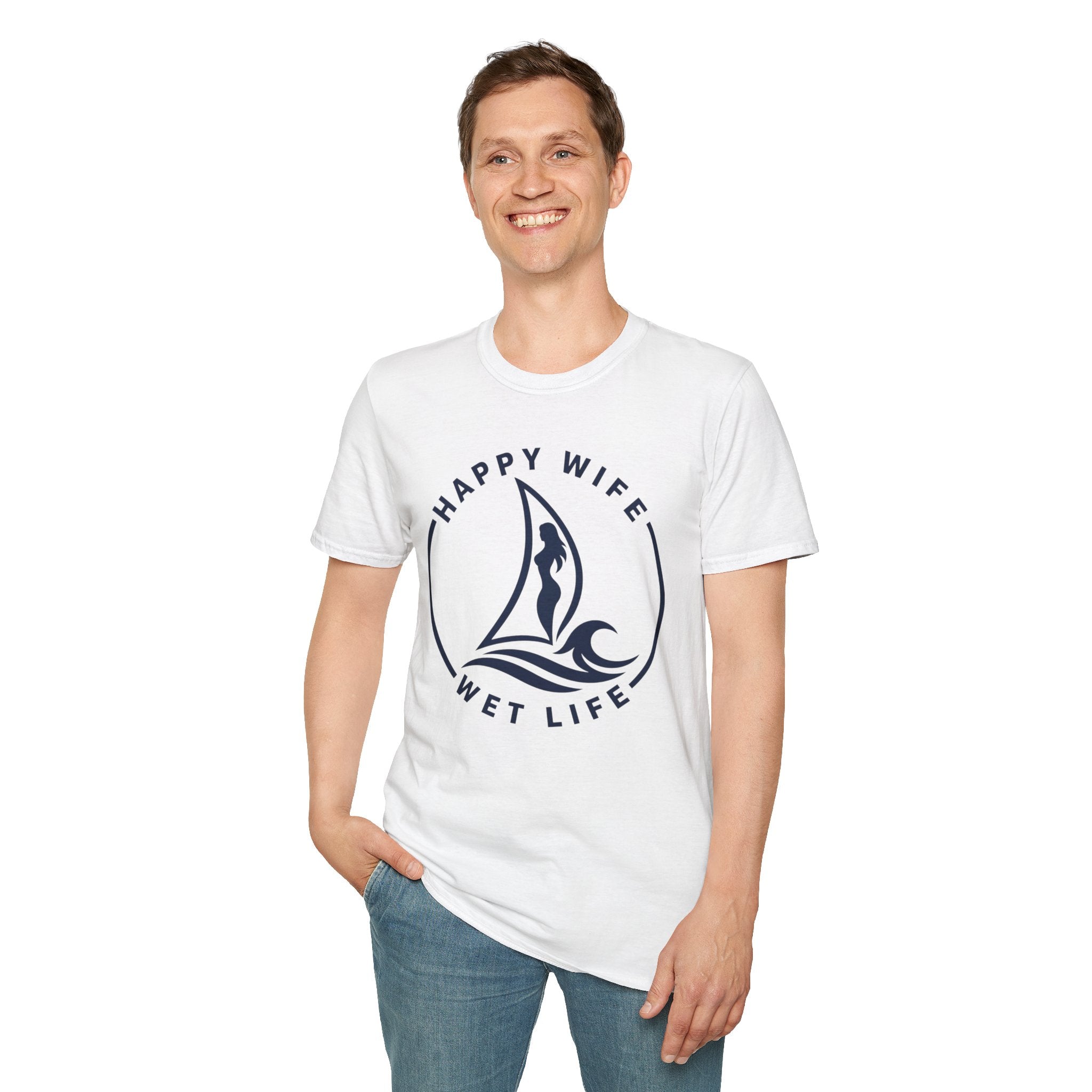 Unisex Happy Wife Wet Life T-Shirt — Brand Graphic Tee