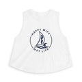 Happy Wife Wet Life Nautical Crop Top — Women's Sailboat Tank