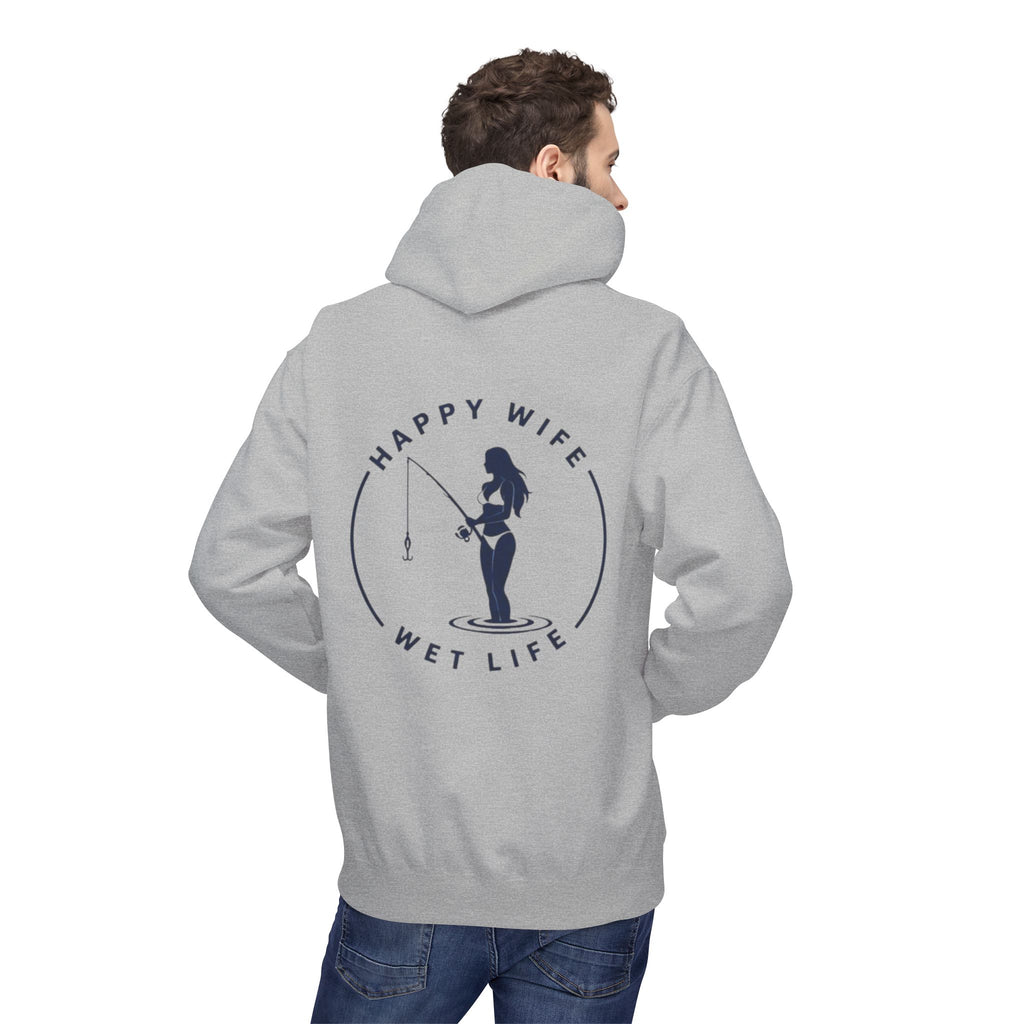 Happy Wife Wet Life Surf Hoodie — Minimal Surf Graphic Pullover
