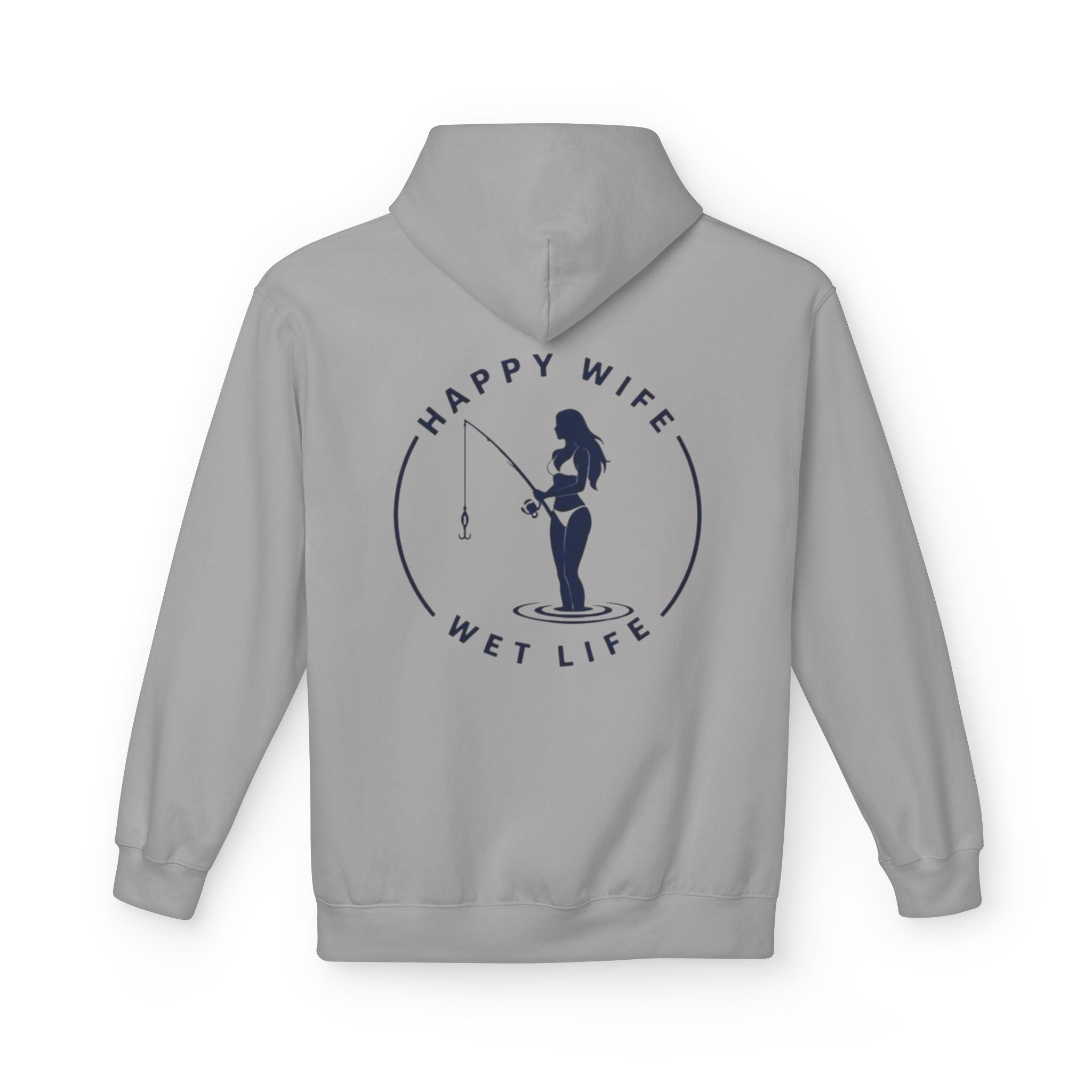 Happy Wife Wet Life Surf Hoodie — Minimal Surf Graphic Pullover