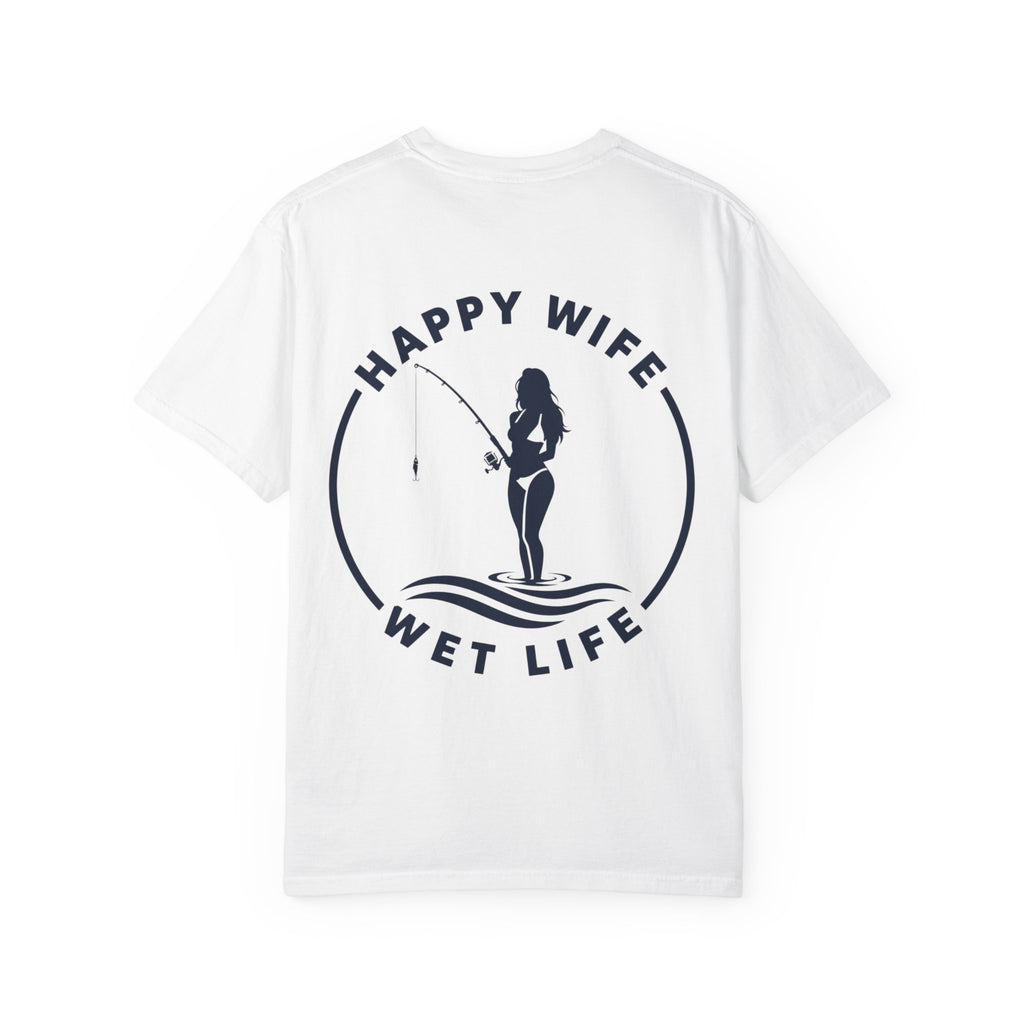Women Fishing Graphic T-Shirt — "Rhythm of the Cast" Garment-Dyed Tee