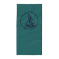 Beach Towel — "Happy Wife, Wet Life" Design (Seafoam)
