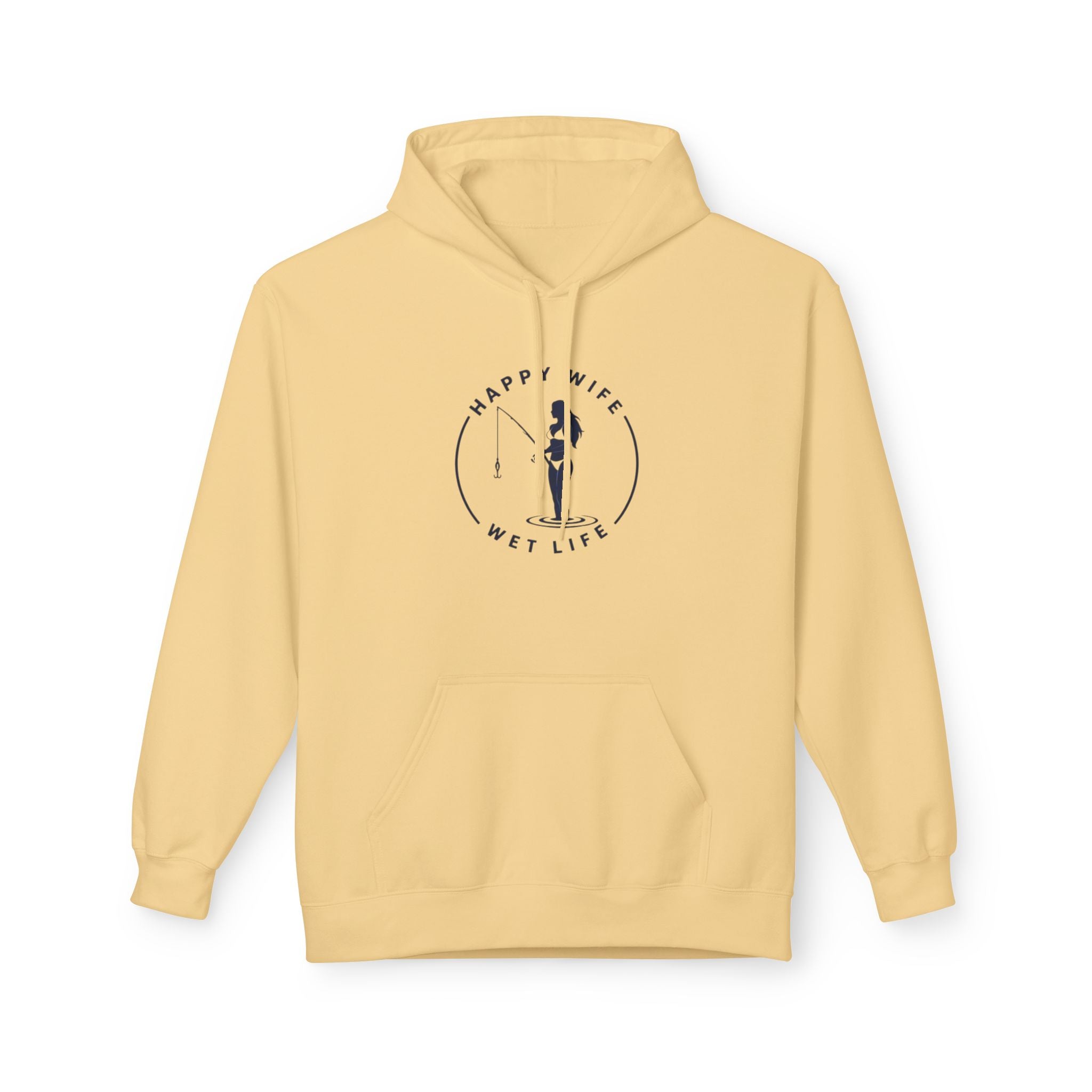 Happy Wife Wet Life Hoodie — Funny Fishing Couple Pullover