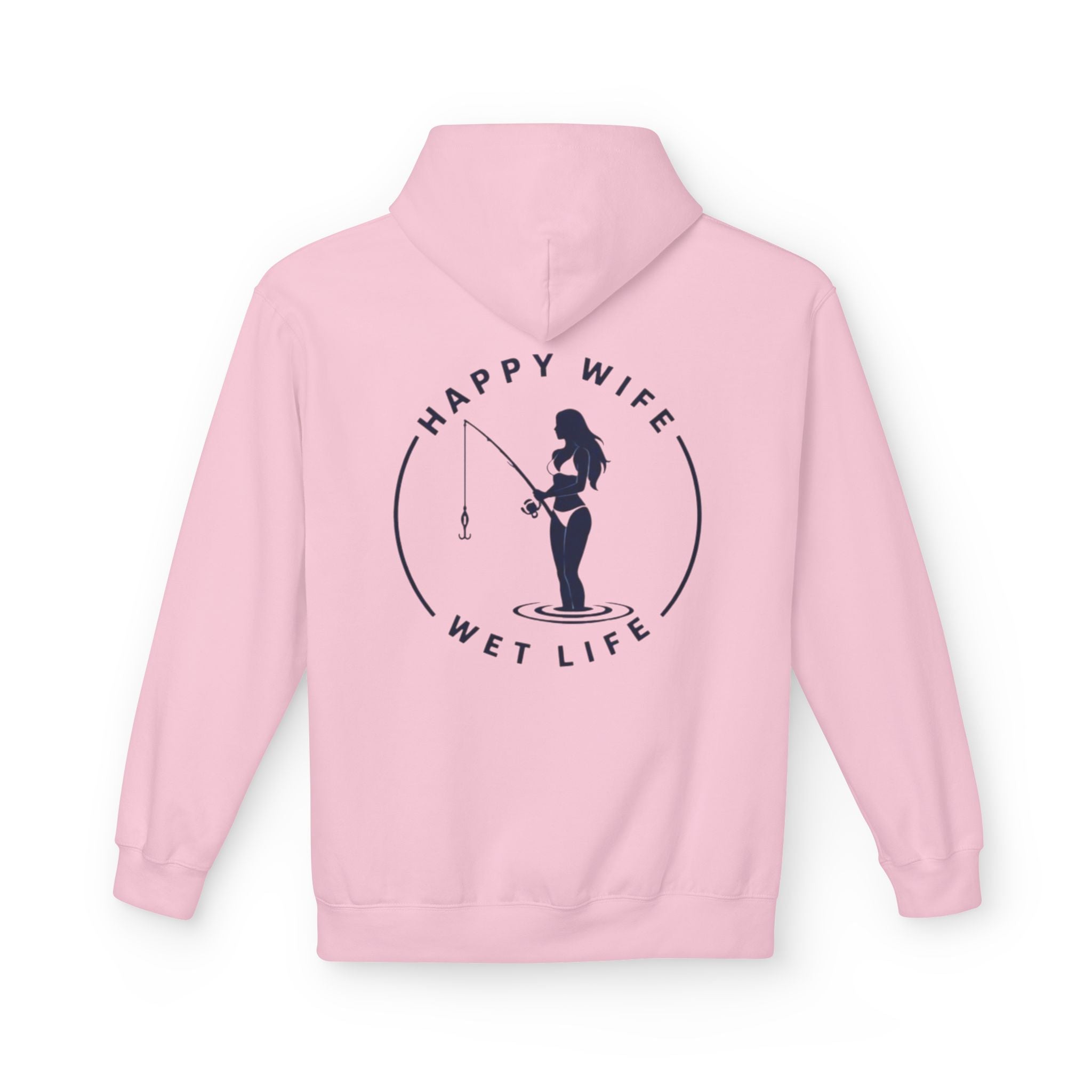 Happy Wife Wet Life Surf Hoodie — Minimal Surf Graphic Pullover