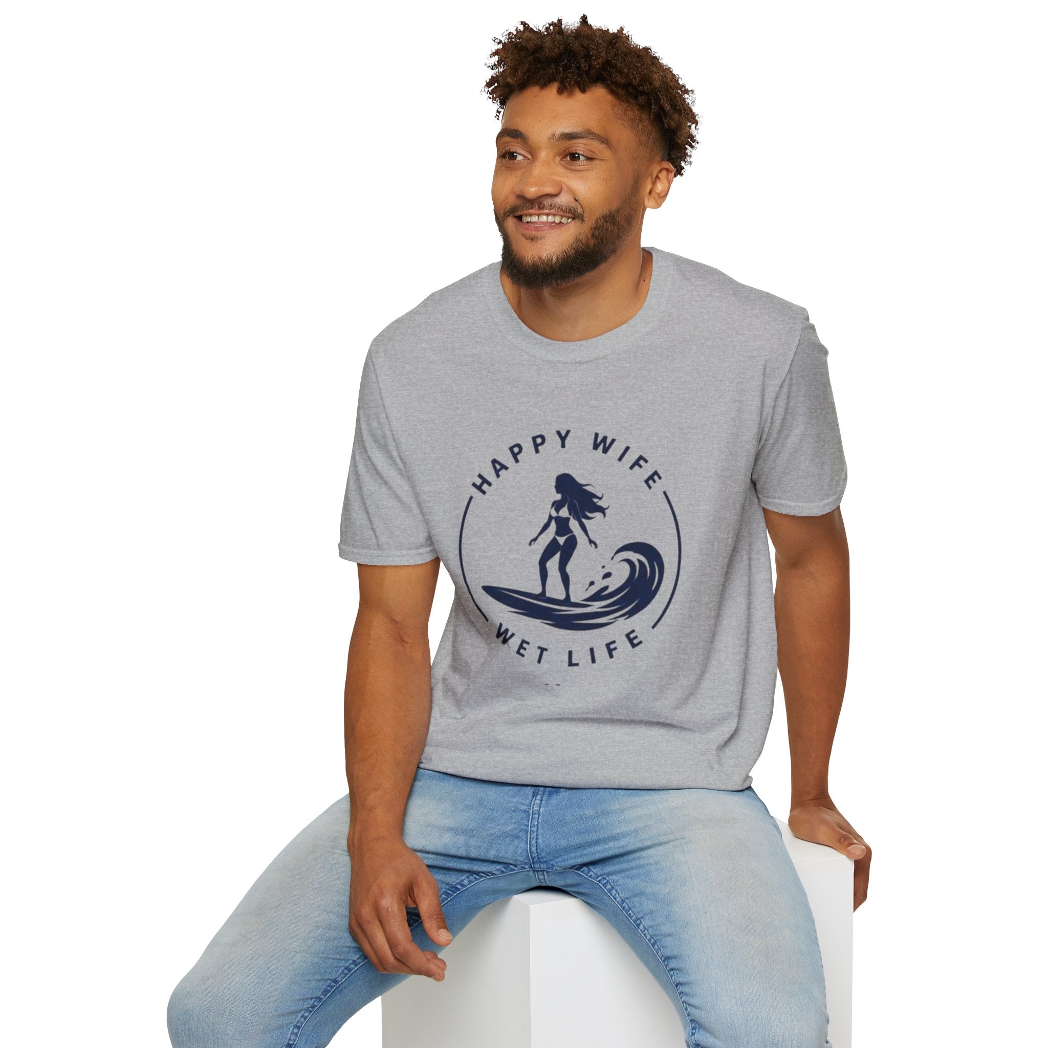 Unisex Happy Wife Wet Life Surf T-Shirt