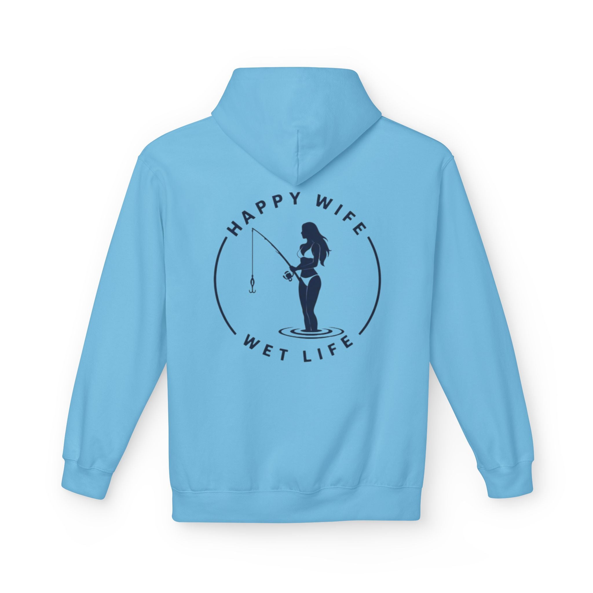 Happy Wife Wet Life Surf Hoodie — Minimal Surf Graphic Pullover