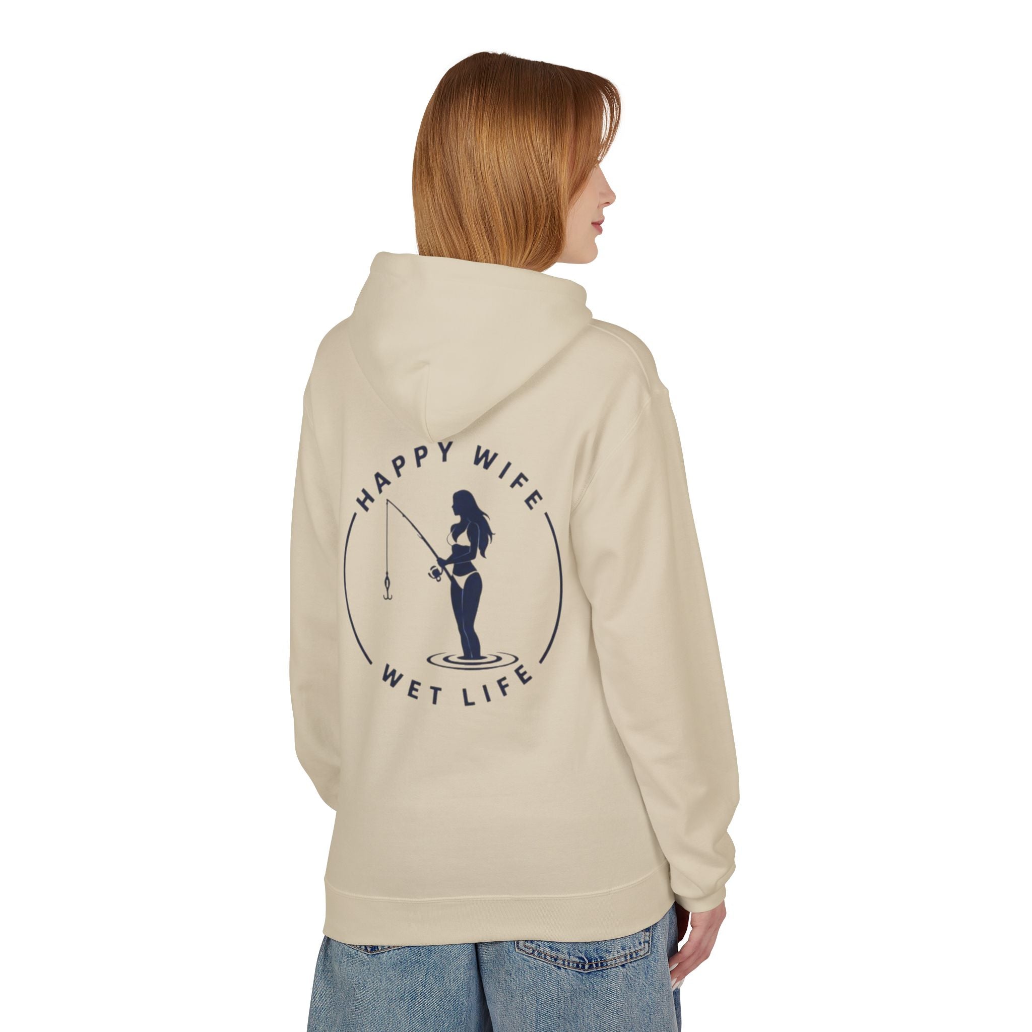 Happy Wife Wet Life Surf Hoodie — Minimal Surf Graphic Pullover