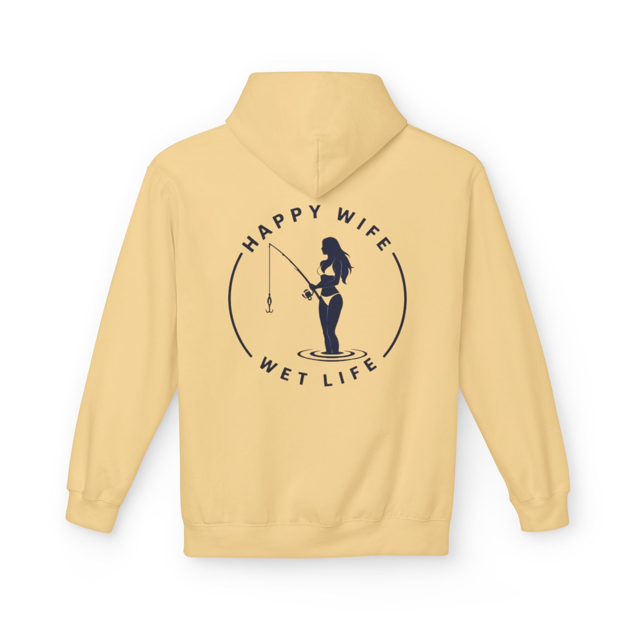 Happy Wife Wet Life Surf Hoodie — Minimal Surf Graphic Pullover