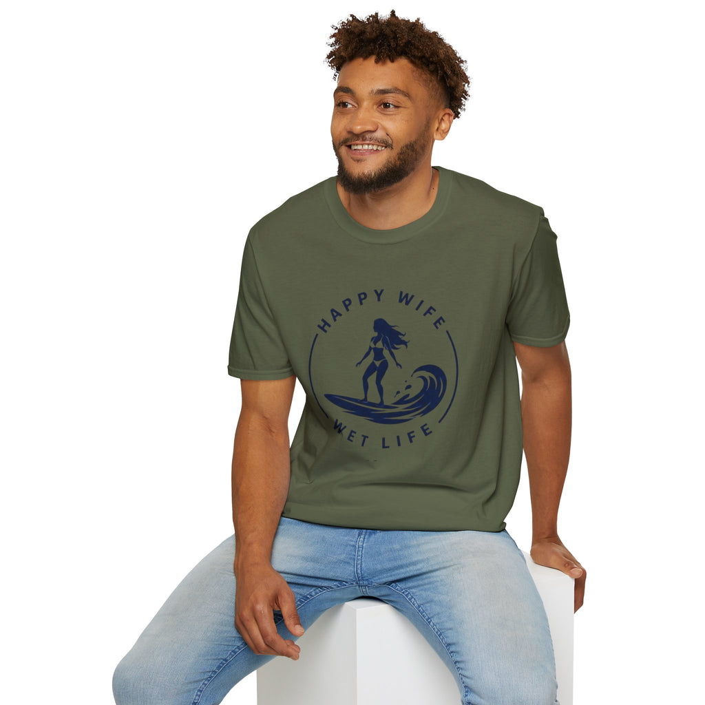 Unisex Happy Wife Wet Life Surf T-Shirt