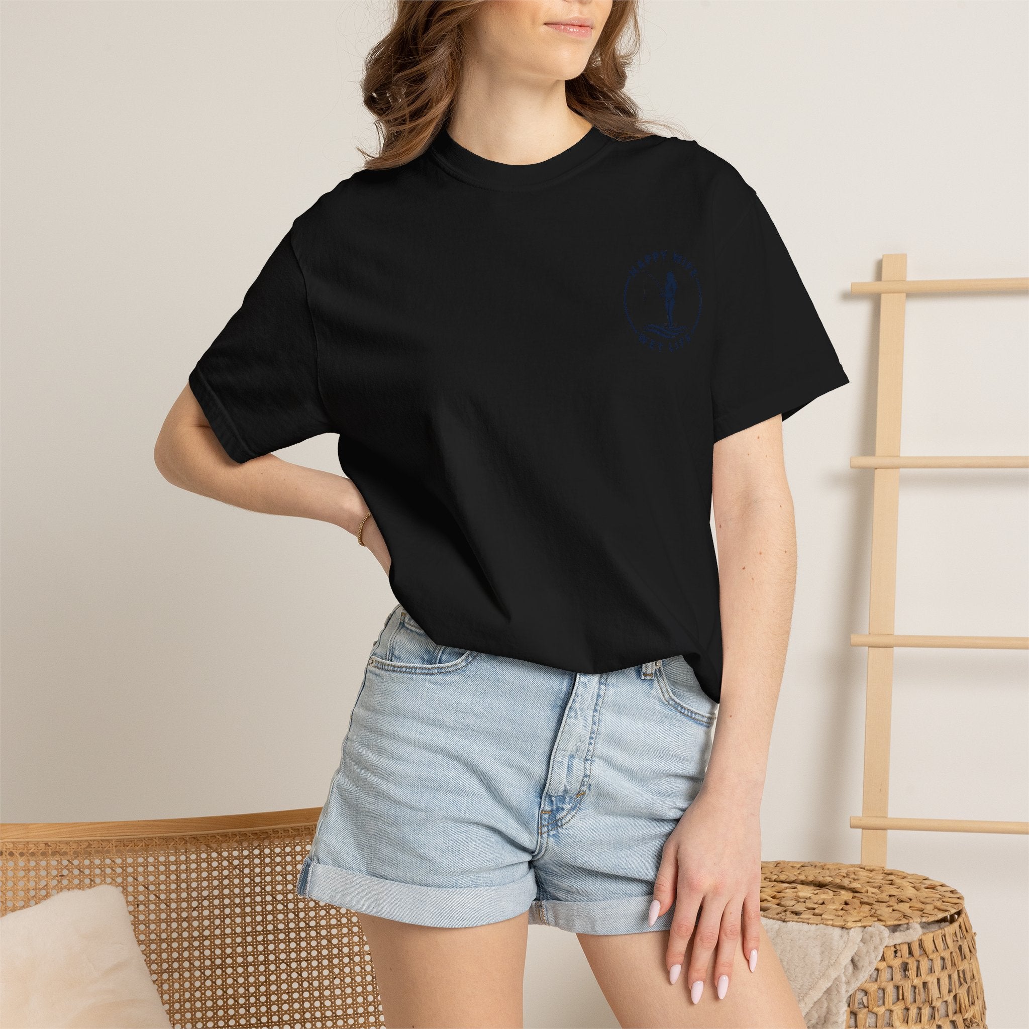 Women Fishing Graphic T-Shirt — "Rhythm of the Cast" Garment-Dyed Tee