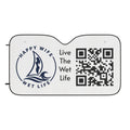 Car Sun Shade – "Happy Wife Wet Life" Sailboat Design with QR Code