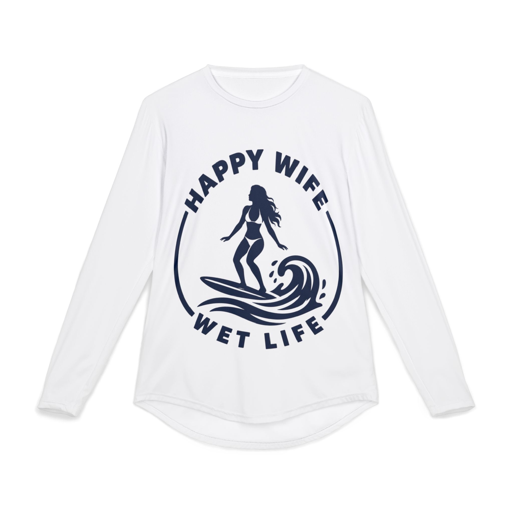 Men's UV Protection Long Sleeve Shirt — "Happy Wife Wet Life" Coastal Sun Shirt