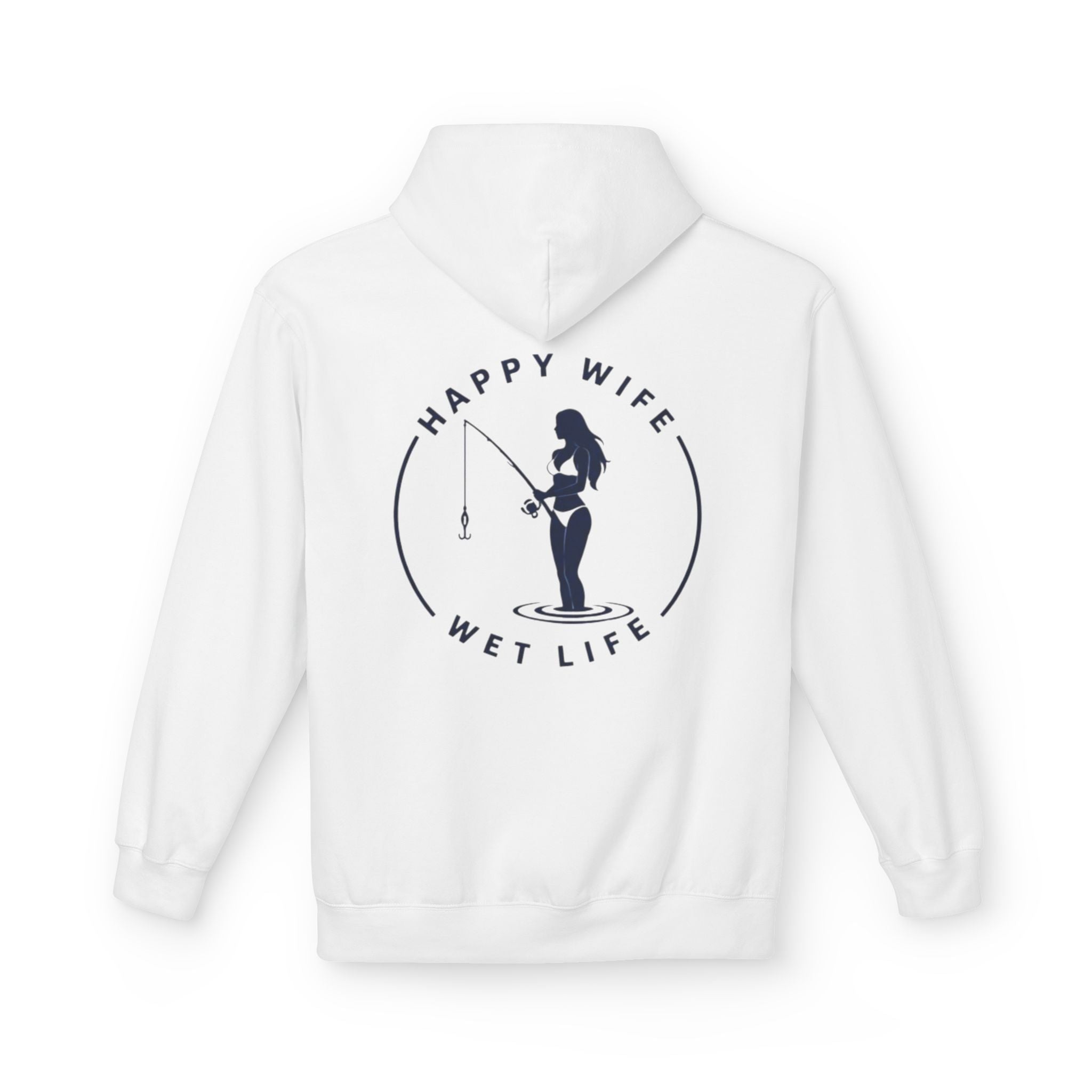 Happy Wife Wet Life Surf Hoodie — Minimal Surf Graphic Pullover