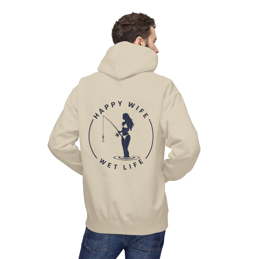 Happy Wife Wet Life Surf Hoodie — Minimal Surf Graphic Pullover