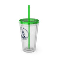 Sunsplash 16oz Tumbler with Straw — Happy Wife Happy Life Sailboat Design