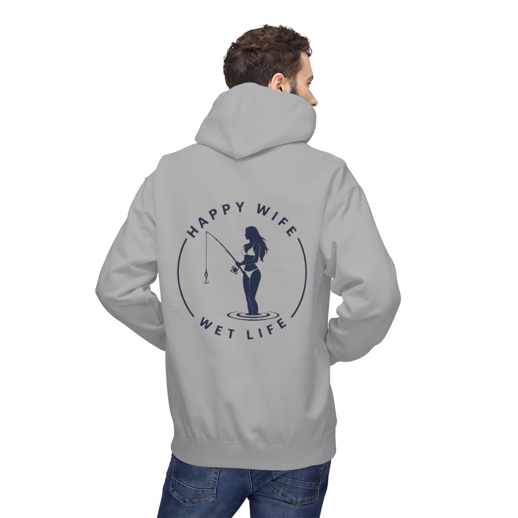 Happy Wife Wet Life Surf Hoodie — Minimal Surf Graphic Pullover