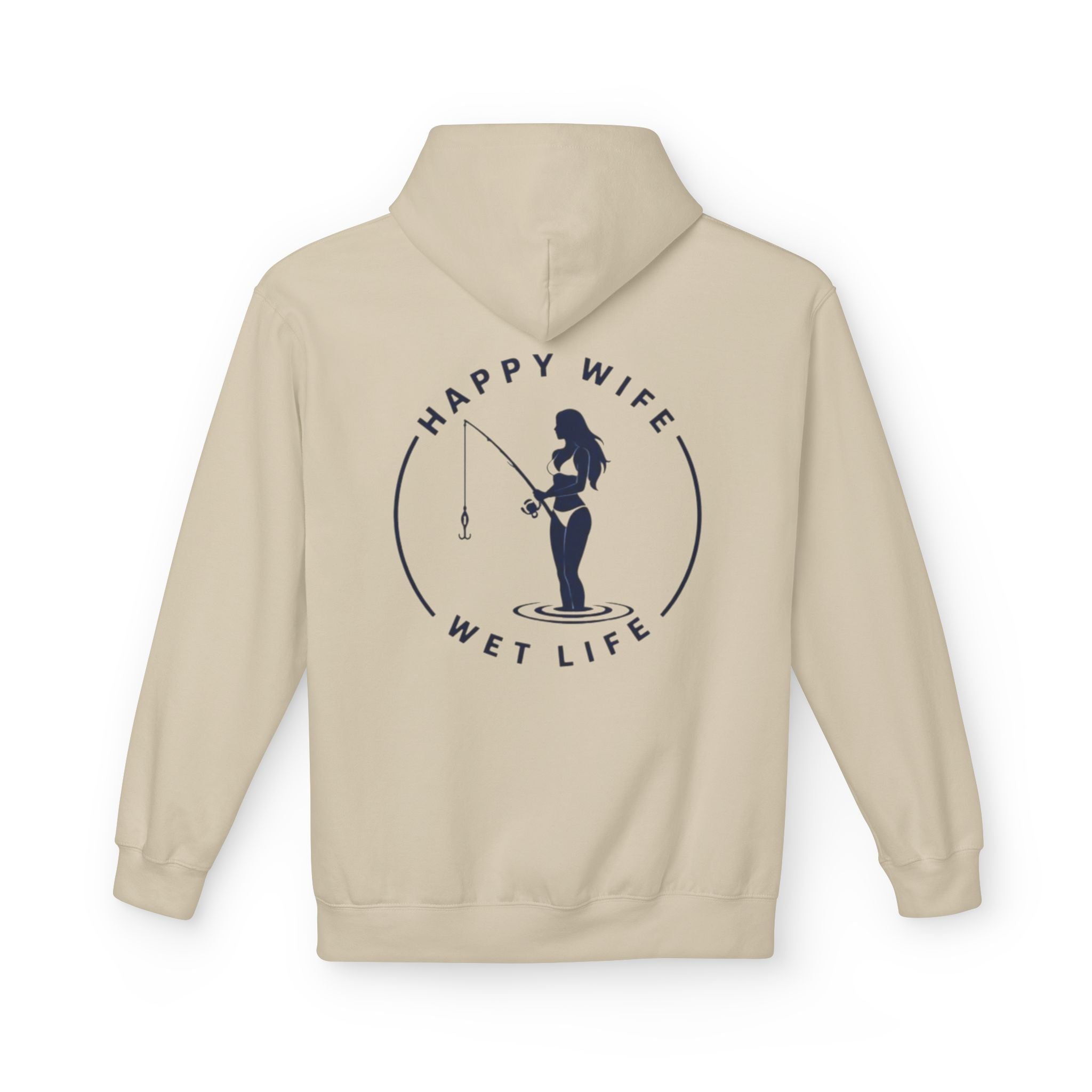 Happy Wife Wet Life Surf Hoodie — Minimal Surf Graphic Pullover