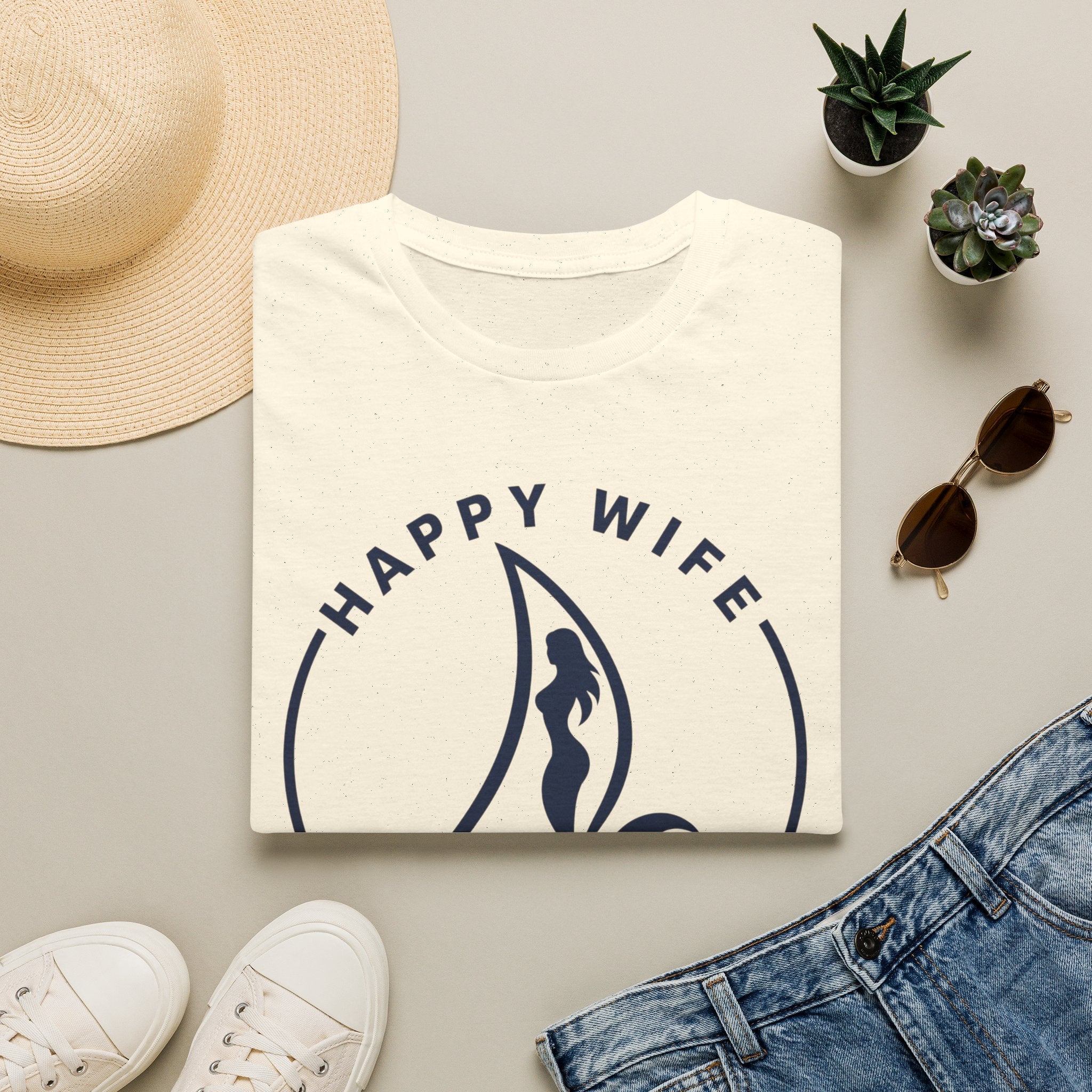 Unisex Happy Wife Wet Life T-Shirt — Brand Graphic Tee