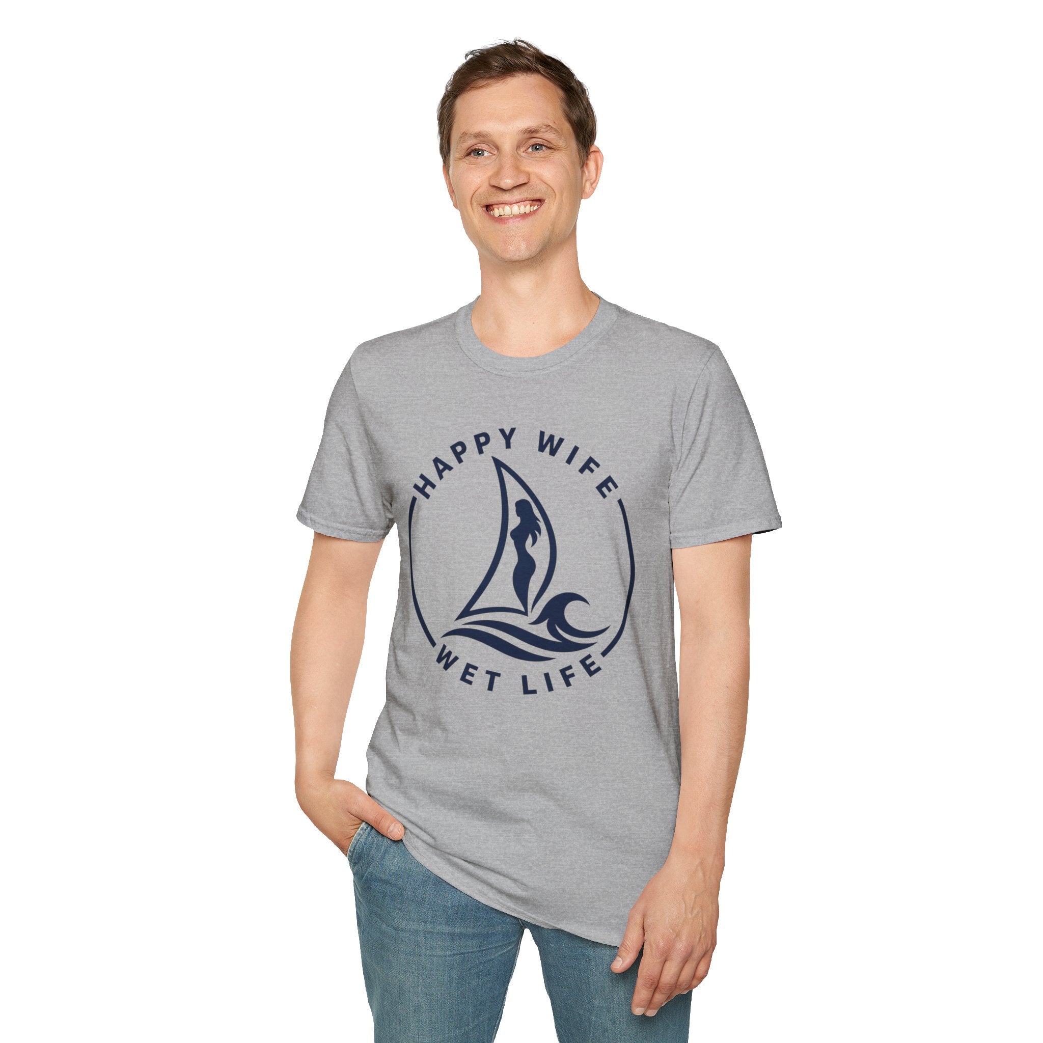Unisex Happy Wife Wet Life T-Shirt — Brand Graphic Tee